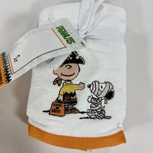 Peanuts Charlie Brown & Snoopy Halloween Embroidered 2 Pack Cotton Hand Towels